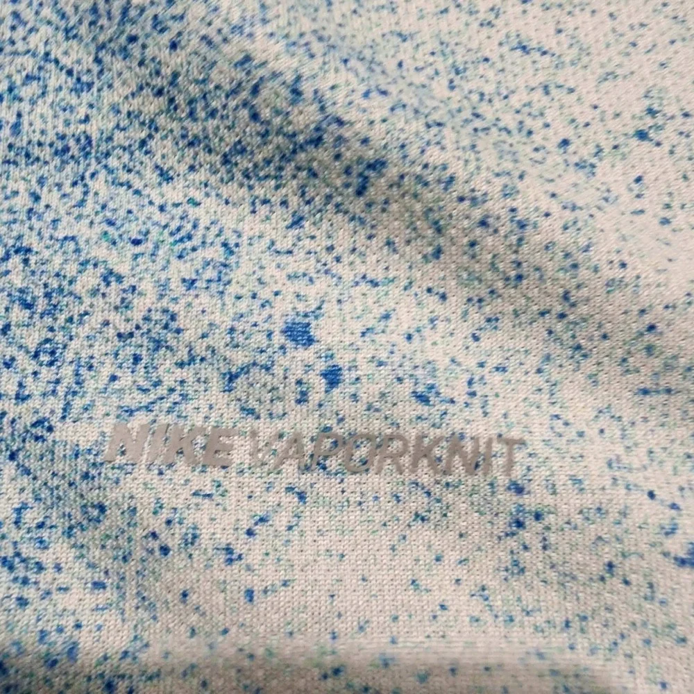 Nike VaporKnit Mens Large Blue Teal Spray Paint Graphic Soccer Jersey AJ1014-400